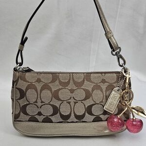 COACH Y2K Demi Mini Shoulder Bag Signature Canvas Champagne 1861
